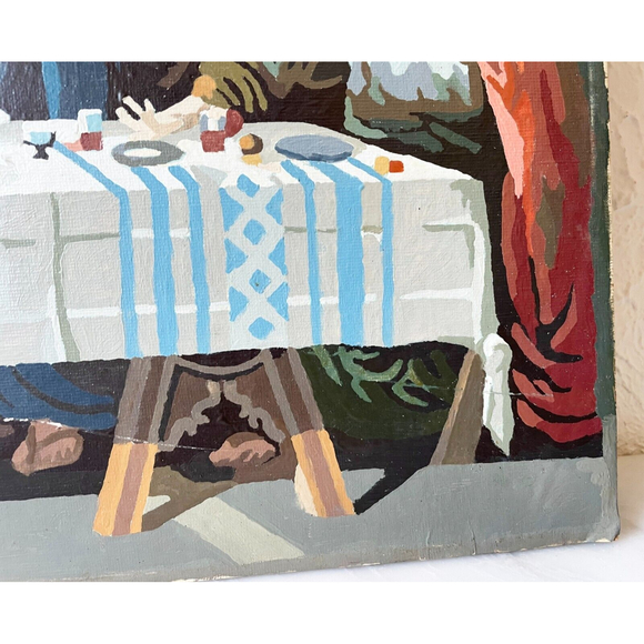 The Last Supper Paint By Number Completed & Framed Painting Vintage 18" x 35" - Picture 12 of 12